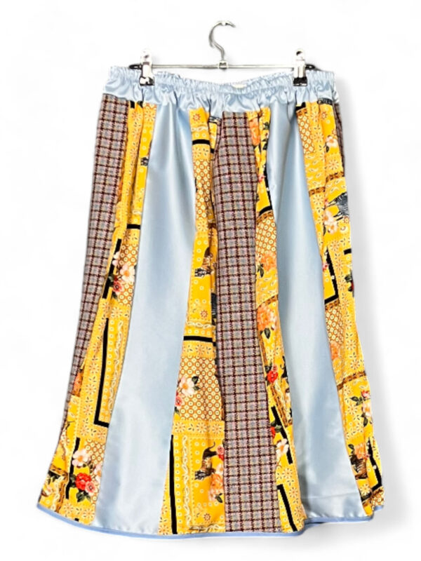 Checked Pants in Beige and Red Deadstock Fabric