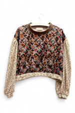 Deadstock Floral Top in Brown and Beige