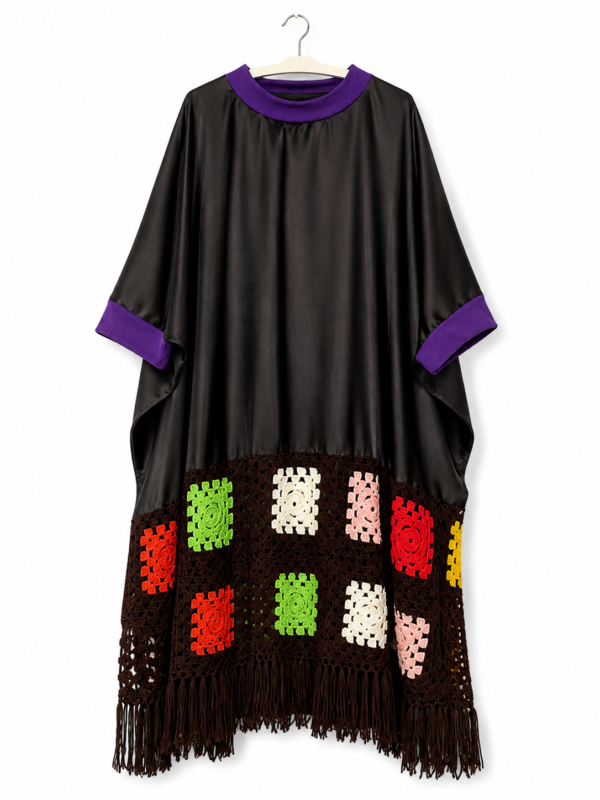 Cotton Satin and Granny Square Cotton Satin and Granny Square