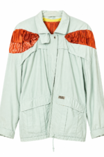 Upcycled Blue Parka Jacket with Thai Silk