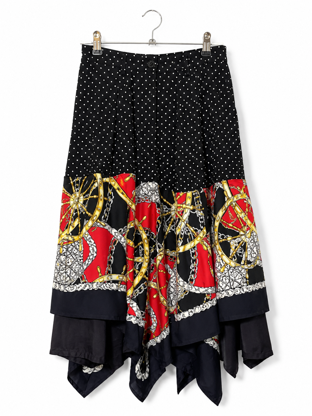 Silk Skirt in Polka Dots and Nautical Print Silk Skirt in Polka Dots and Nautical Print