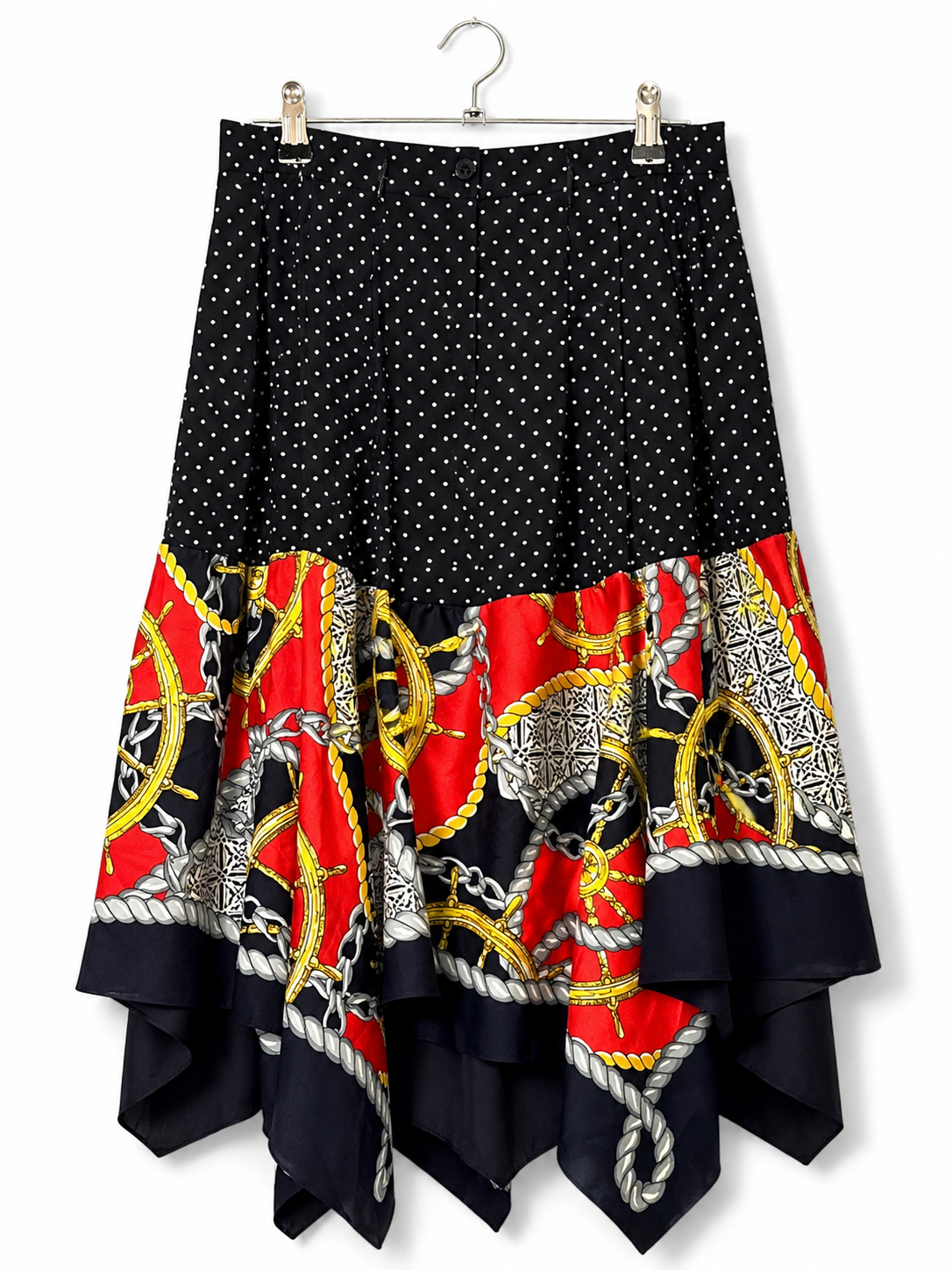 Silk Skirt in Polka Dots and Nautical Print Silk Skirt in Polka Dots and Nautical Print