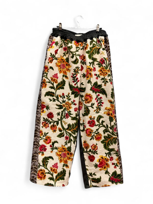 Wide Pants in Vintage Floral and Dark Panels