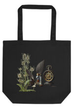 Eco Botanical Print Tote Bag Black or Cream