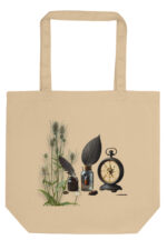 Eco Botanical Print Tote Bag Black or Cream