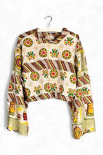 Upcycled Patchwork Pants in Green and Floral Mix