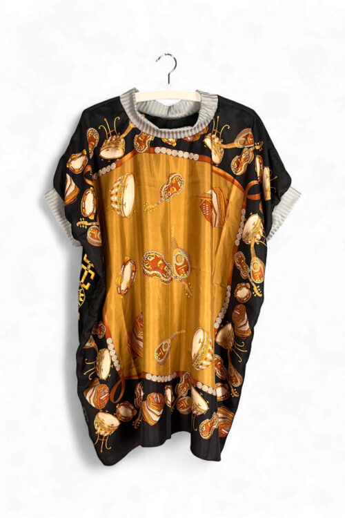 Reversible Top with Sun and Instrument Vintage Foulards Reversible Top with Sun and Instrument Vintage Foulards