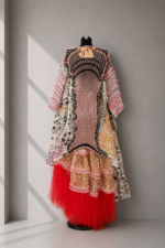 Crochet and Knit Art Dress in Peach and Pink Crochet and Knit Art Dress in Peach and Pink