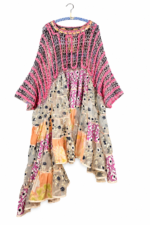 Crochet and Knit Art Dress in Peach and Pink Crochet and Knit Art Dress in Peach and Pink