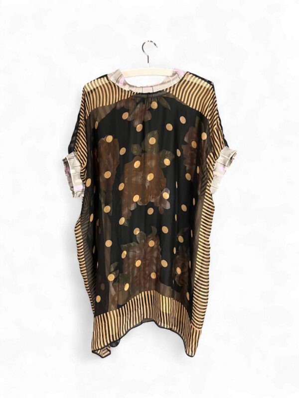 Reversible Top with Floral and Dot Vintage Foulards Reversible Top with Floral and Dot Vintage Foulards