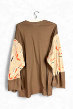 Still Life Top in Cream and Burgundy