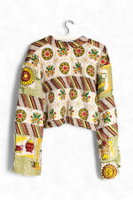 Upcycled Patchwork Pants in Green and Floral Mix