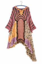 Crochet and Knit Art Dress in Peach and Pink Crochet and Knit Art Dress in Peach and Pink