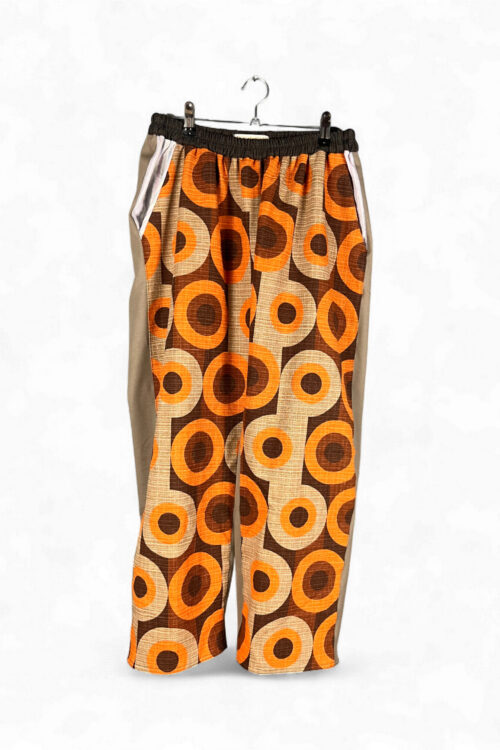 Retro Circle Pants in Orange and Beige Retro Circle Pants in Orange and Beige