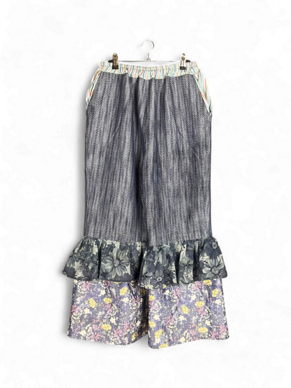 Patchwork Pants in Grey and Floral Layers