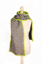 Herringbone Scarf with Neon Yellow Trim Herringbone Scarf with Neon Yellow Trim