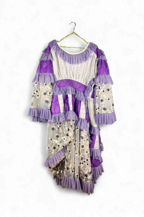 Lavender Ruffled Dress with Embroidered Tulle Lavender Ruffled Dress with Embroidered Tulle