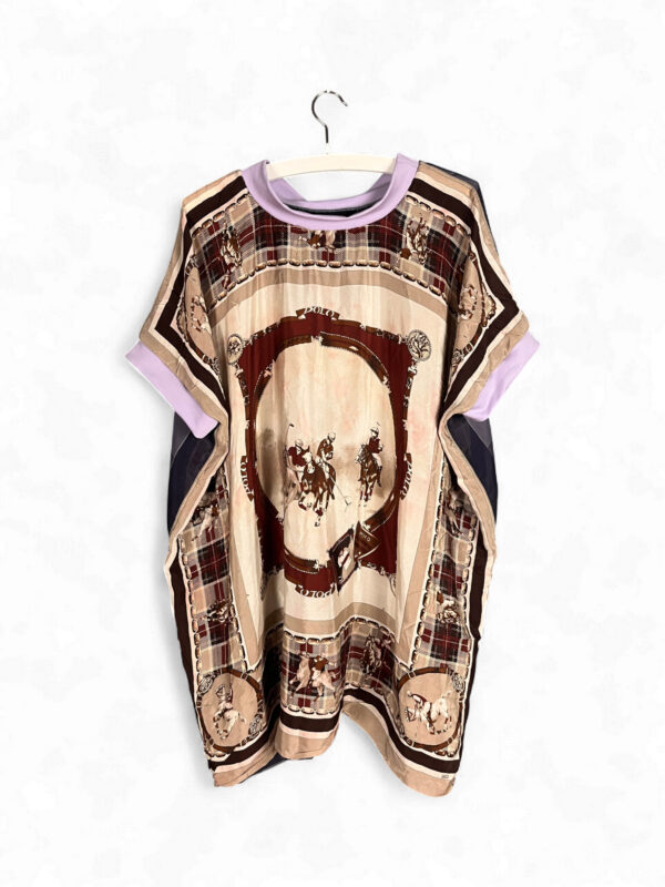 Reversible Top with Horse and Chain Vintage Foulards