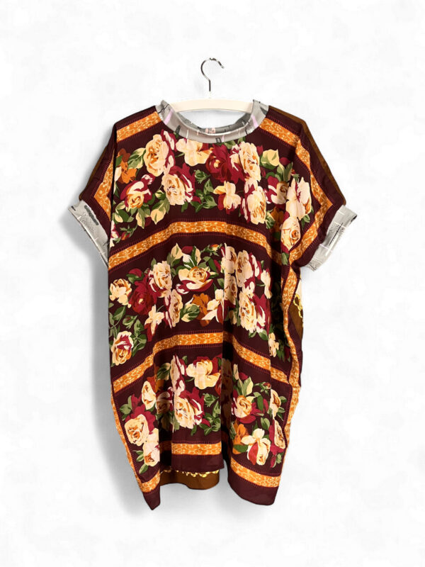 Reversible Top with Floral and Instrument Vintage Foulards Reversible Top with Floral and Instrument Vintage Foulards