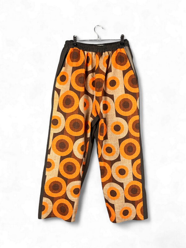 Upcycled Retro Circle Pants in Orange and Brown
