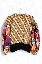 Striped and Floral Upcycled Sweater