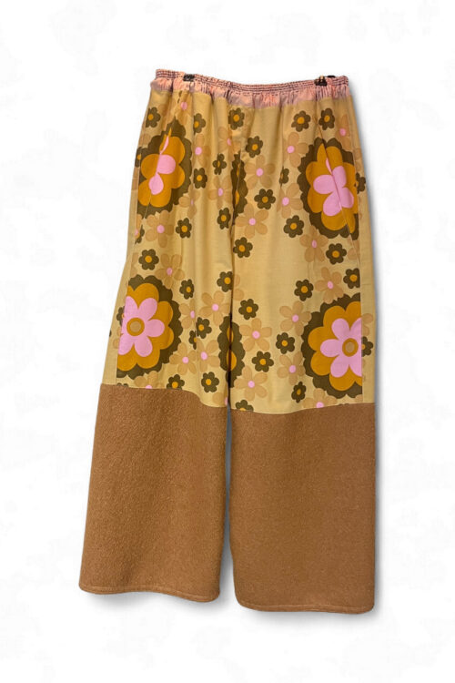 Retro Floral Pants in Pink and Brown