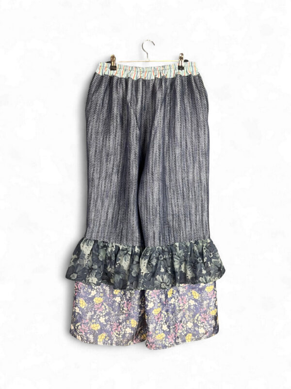 Patchwork Pants in Grey and Floral Layers