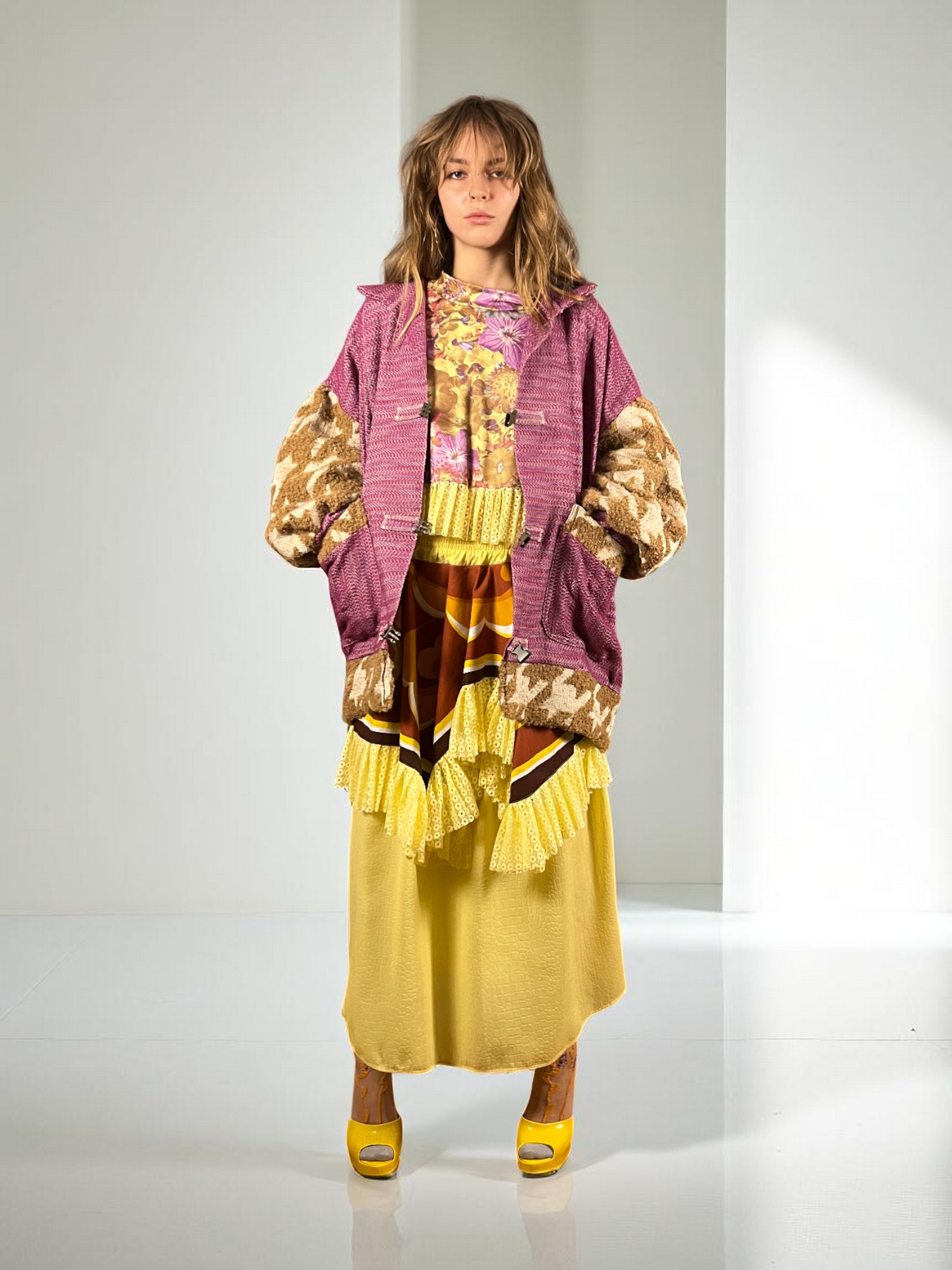 Floral Patchwork Dress Blue Bandana Front Floral Patchwork Dress Blue Bandana Front