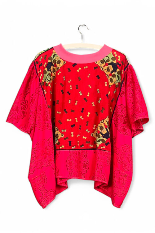 Floral Patchwork Orange Bloom Top