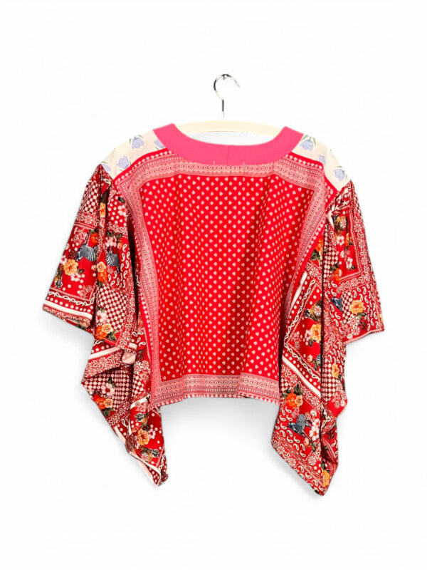 Floral Patchwork Orange Bloom Top Floral Patchwork Orange Bloom Top