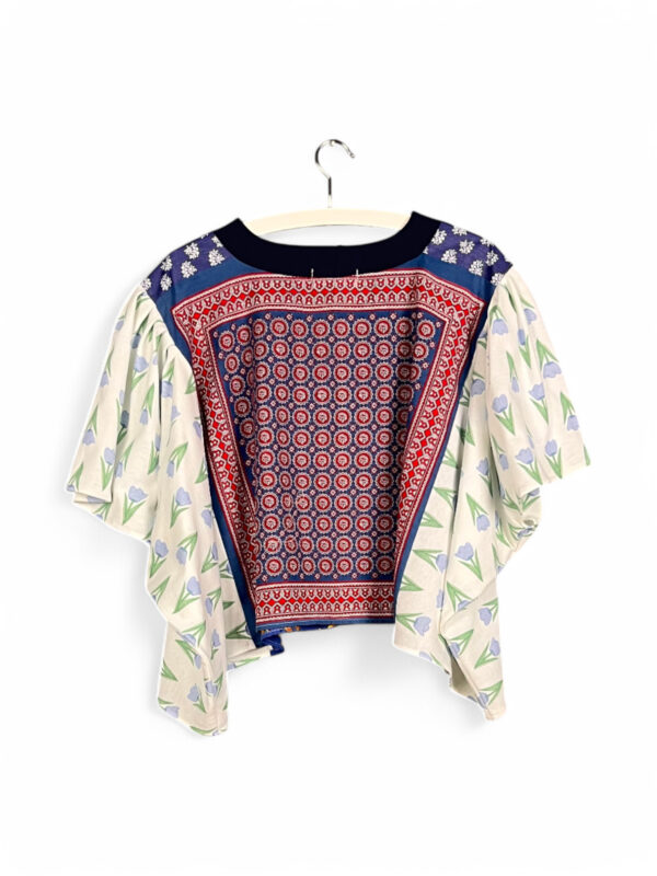 Floral Patchwork Orange Bloom Top Floral Patchwork Orange Bloom Top