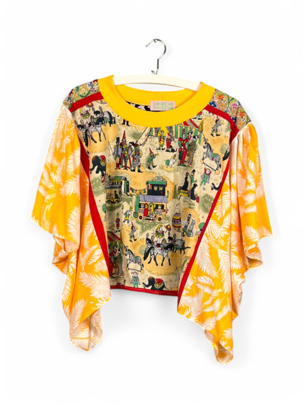 Floral Patchwork Orange Bloom Top Floral Patchwork Orange Bloom Top