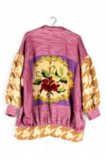 Vintage Inspired Pink Jacket With Tapestry Back Vintage Inspired Pink Jacket With Tapestry Back