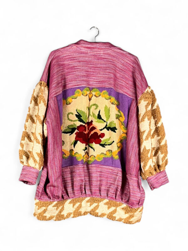 Vintage Inspired Pink Jacket With Tapestry Back Vintage Inspired Pink Jacket With Tapestry Back