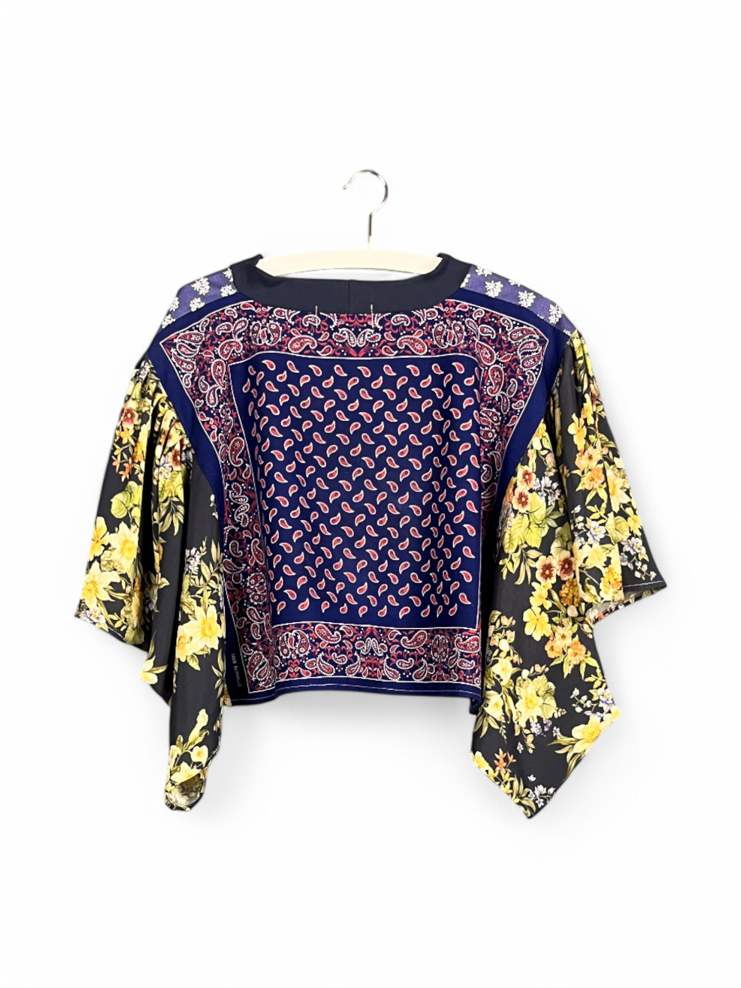 Floral Patchwork Orange Bloom Top Floral Patchwork Orange Bloom Top