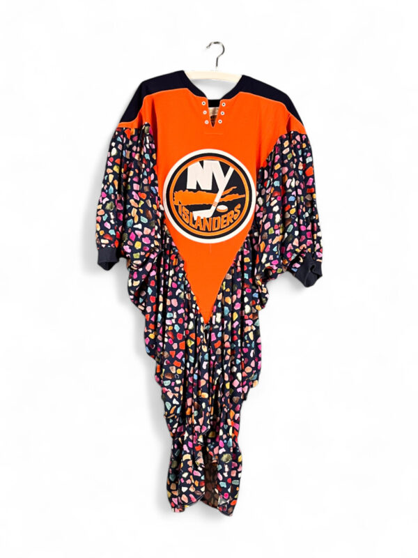 Upcycled Islanders Sports Dress Orange Navy Upcycled Islanders Sports Dress Orange Navy