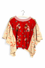 Floral Patchwork Orange Bloom Top