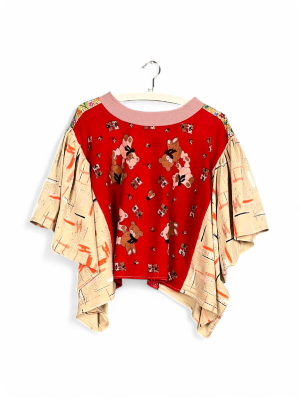 Floral Patchwork Orange Bloom Top