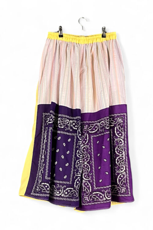 Purple Yellow Bandana Pants Creative Patchwork Purple Yellow Bandana Pants Creative Patchwork