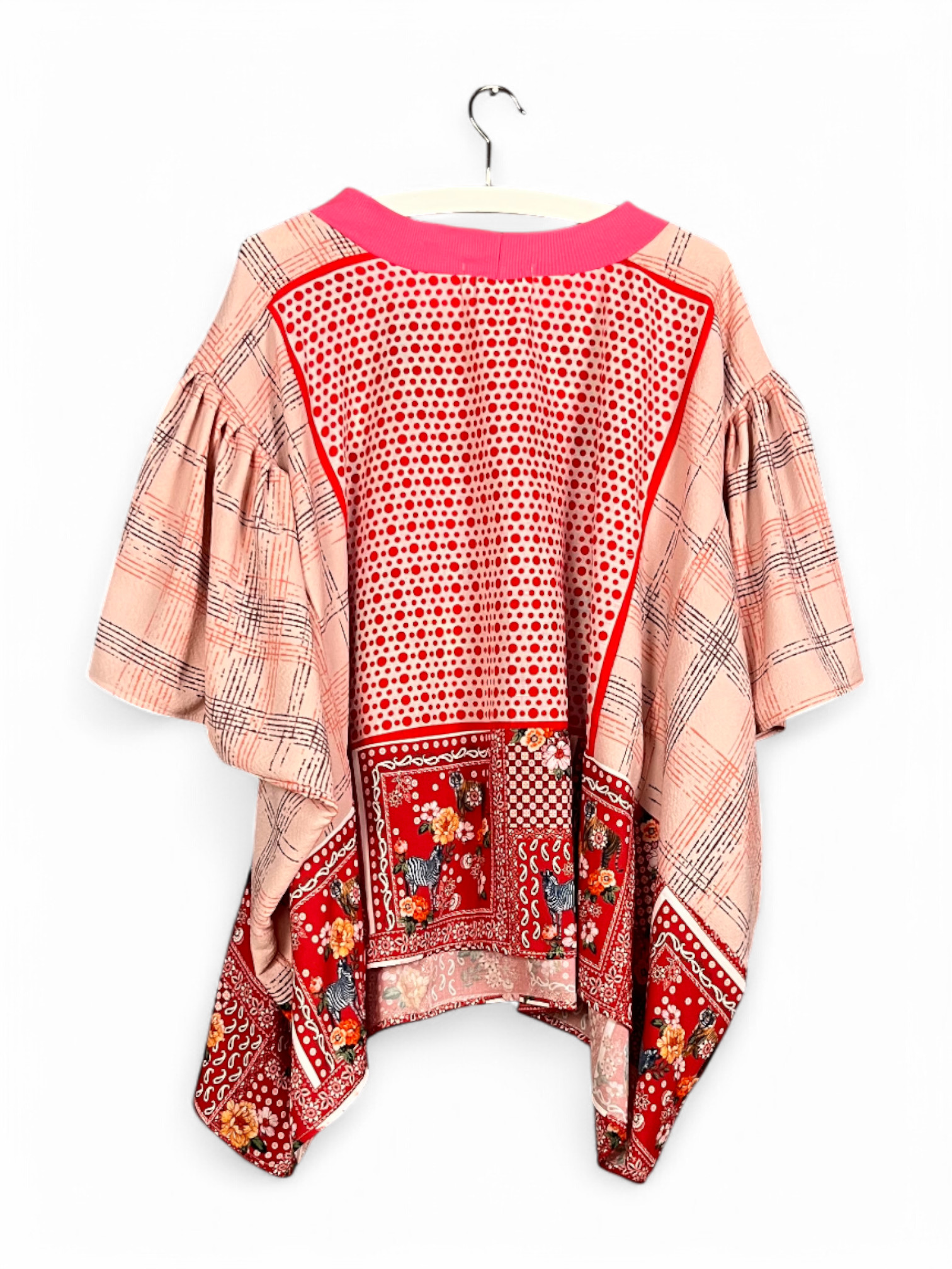 Floral Patchwork Orange Bloom Top Floral Patchwork Orange Bloom Top