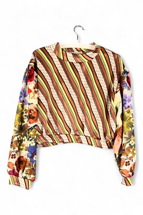 Striped Floral Deadstock Top Striped Floral Deadstock Top