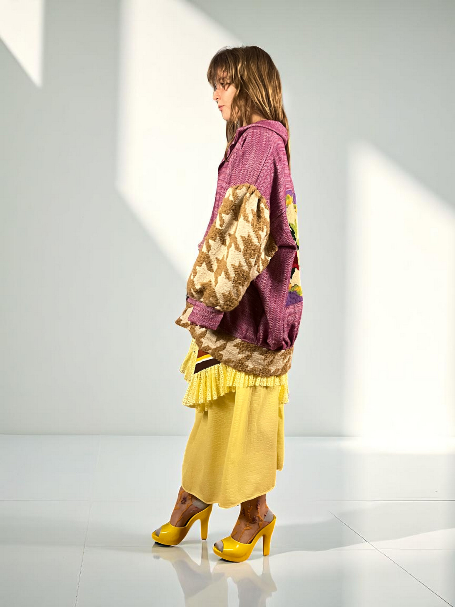 Floral Patchwork Dress Blue Bandana Front Floral Patchwork Dress Blue Bandana Front