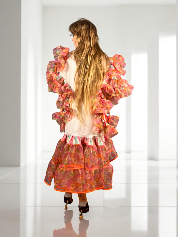 Floral Patchwork Dress Blue Bandana Front Floral Patchwork Dress Blue Bandana Front