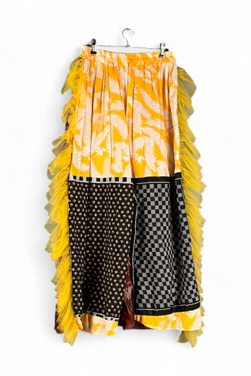 Upcycled Patchwork Pants with Thai Silk and Vintage Scarf Upcycled Patchwork Pants with Thai Silk and Vintage Scarf