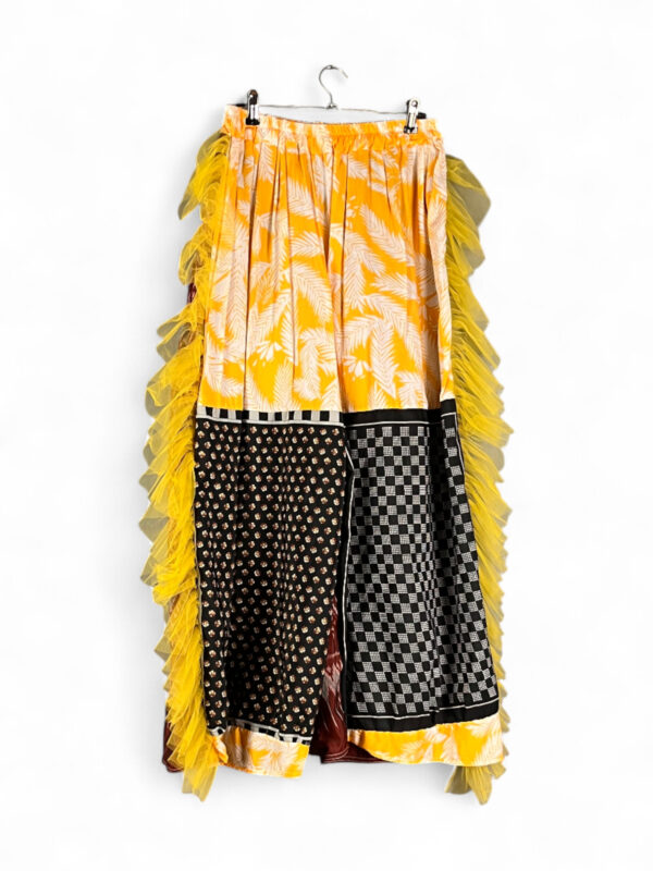 Upcycled Patchwork Pants with Thai Silk and Vintage Scarf Upcycled Patchwork Pants with Thai Silk and Vintage Scarf