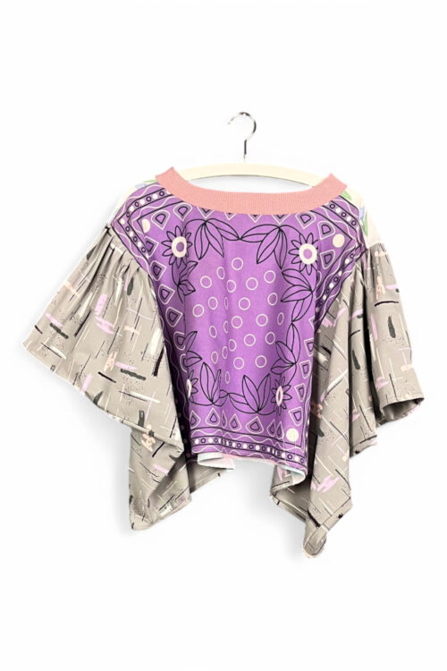 Floral Patchwork Orange Bloom Top