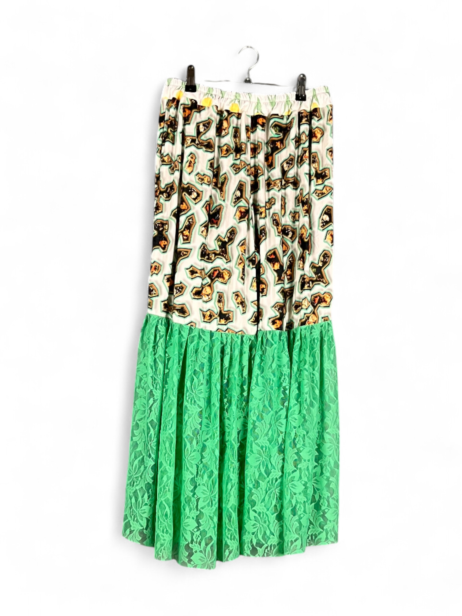 Green Lace Skirt Original Print Mix Green Lace Skirt Original Print Mix