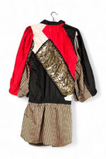 Upcycled Bulls Jacket Dress Red Black Upcycled Bulls Jacket Dress Red Black