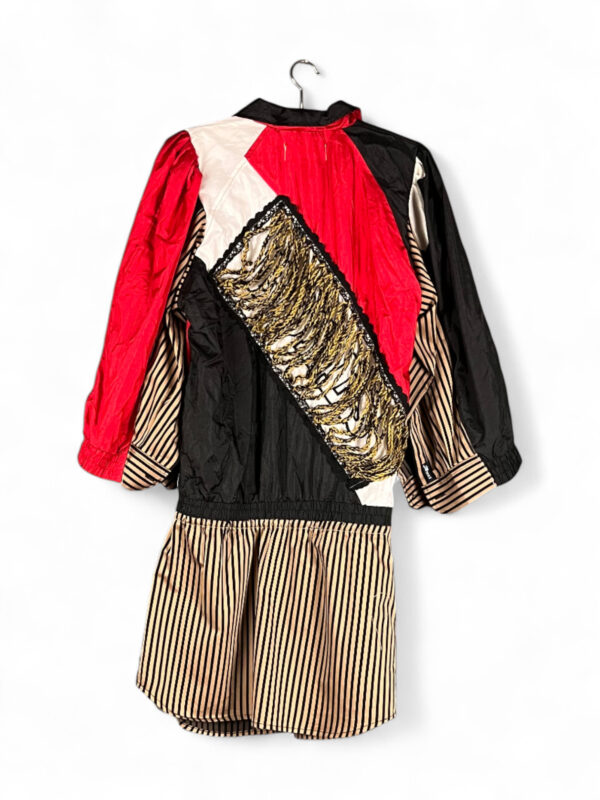 Upcycled Bulls Jacket Dress Red Black Upcycled Bulls Jacket Dress Red Black