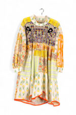 Patchwork Print Dress Yellow Garden Fantasy Patchwork Print Dress Yellow Garden Fantasy